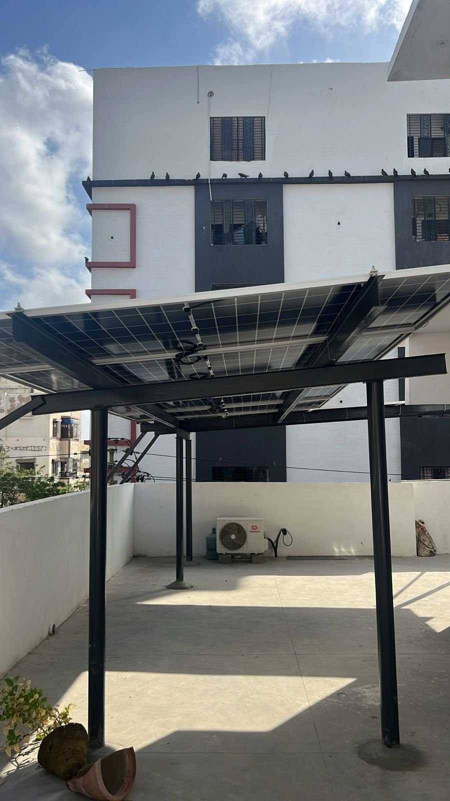 A&Z Solar Energy team preparing steel structure for residential solar installation