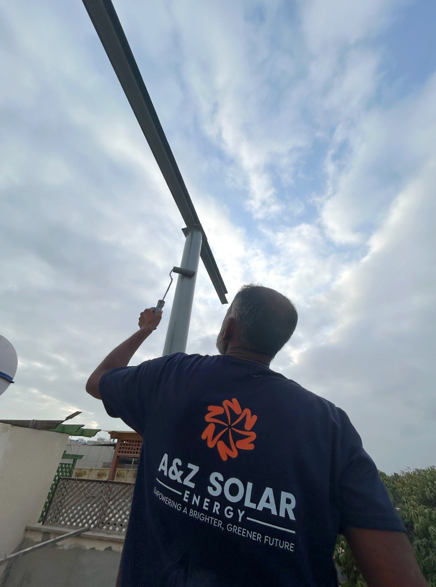A&Z Solar Energy team doing solar panel installation on a rooftop